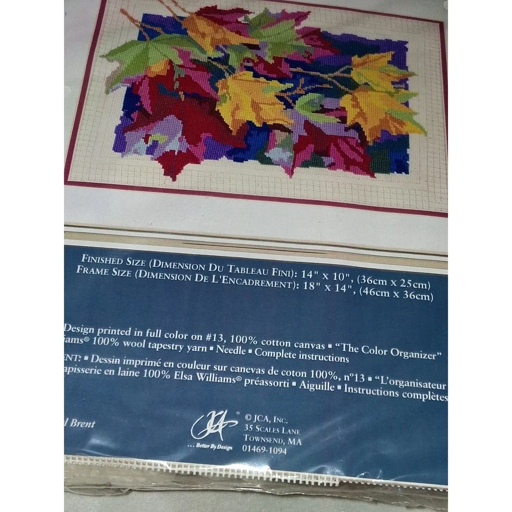 Vintage Needle Treasures Autumn Leaves Needlepoint Kit #06647 Paul Brent Sealed